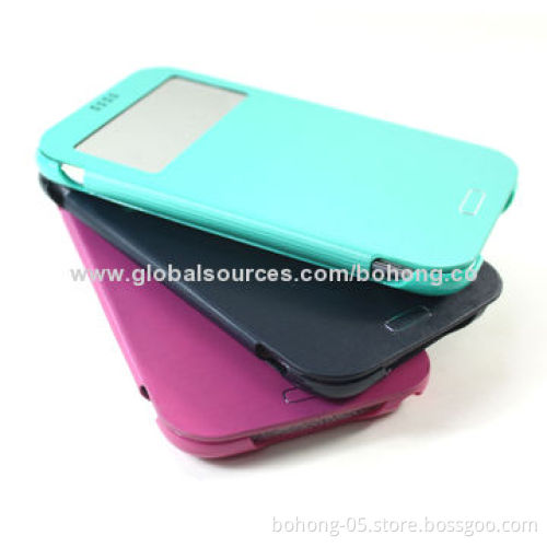 Grid Grain with Drawing Line Grain PC Folio Cases for Samsung Galaxy S4, Different Colors Available